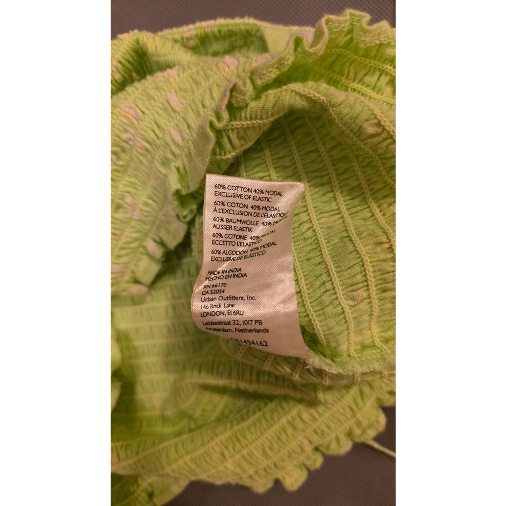 NWT Free People FP Smocked Key Lime Floral Crop Top - Picture 7 of 7